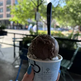 Chocolate and cookies and cream gelato