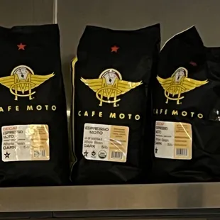 three bags of coffee