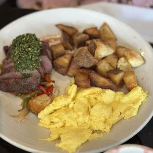 Flat iron steak w/ chimminichuri sauce