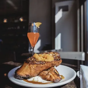 Foie Gras French Toast w. peach compote