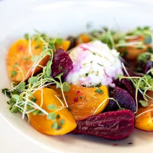 Barbabietola ($18) roasted beets, house made ricotta, gremolata, micro arugula