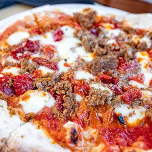 Calabria ($20) calabrese sausage, Bomba calabrese, tomato sauce, mozzarella