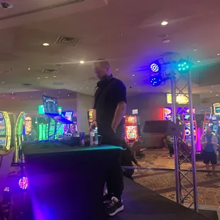 The DJ playing bomb music