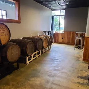 a row of barrels