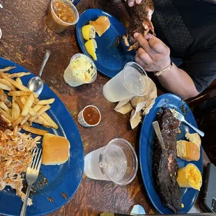 Full rack ribs and bbq Chicken Plate