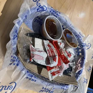 a tray of food on a table