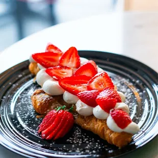 Strawberries and Cream Croffle