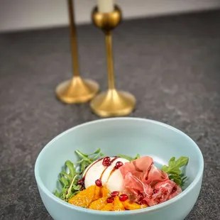 a bowl of food on a table