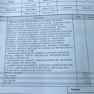 Took 16 hours to change oil and swap a fuse and an hour gauge to get engine running, swapping landing gear we requested not be done.