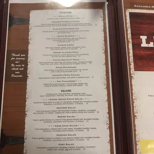the menu