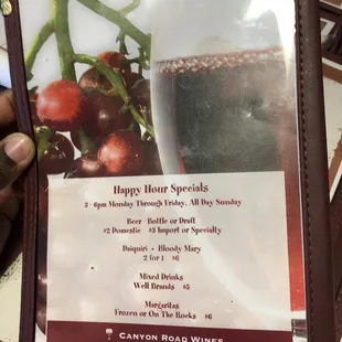 Specials Menu