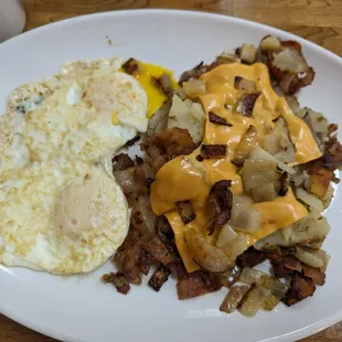 John's Special with cheesy potatoes and bacon