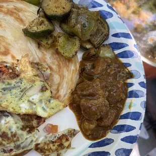 Indian goat curry and kerala paratha