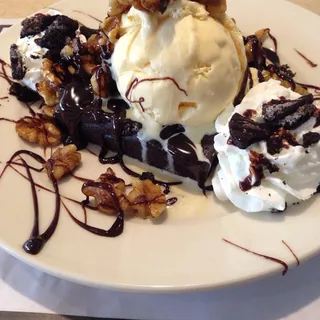 Incredible Giant Brownie Ice Cream Sundae