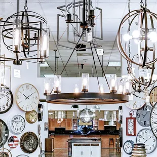 large selection of chandeliers and accents for home