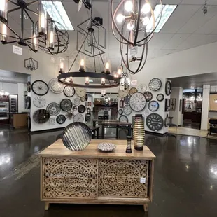 But you don't just come here for the fireplaces and the appliances, the wall art is super interesting, not like other places