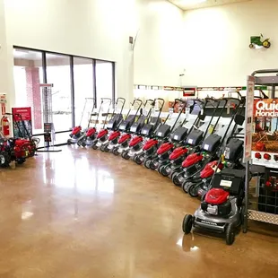 We sell the full Honda Power Equipment lineup. When we sell a lawn mower or generator, its out of the box setup, and been test ran.