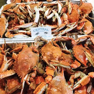 Got live blue crabs steamed. Yummmmm!!!!