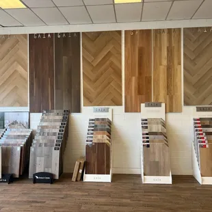 a variety of hardwood flooring samples