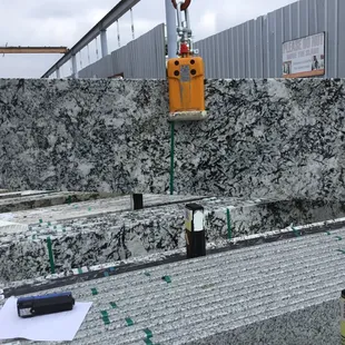 a large slab of granite