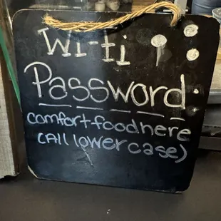 Wifi password signage.