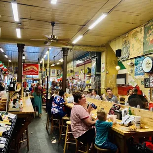 people eating and drinking