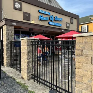 the entrance to the restaurant