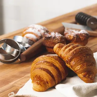 croissants on a cutting board