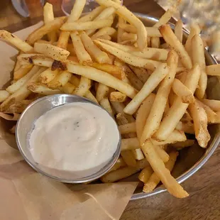 Herb fries with truffle aioli.