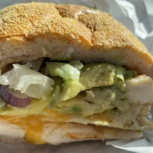 CHICKEN CHIPOTLE ON TORTA BREAD
