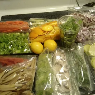 Knife skills class leftovers for two.