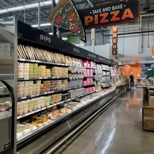 a variety of food items on display