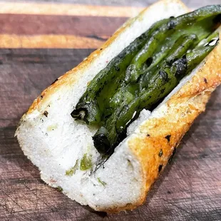 a sandwich with asparagus