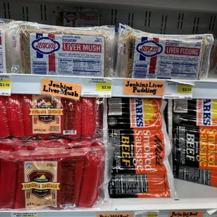a display of hot dogs