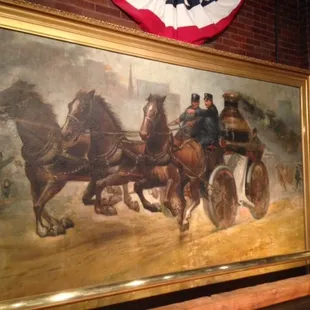 Painting of Columbus firefighters, from the era of the station (1908.)