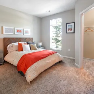 Beautiful Bright Bedroom With Wide Windows