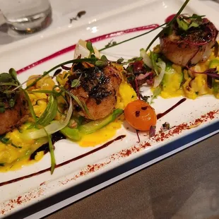 Scallops with saffron risotto