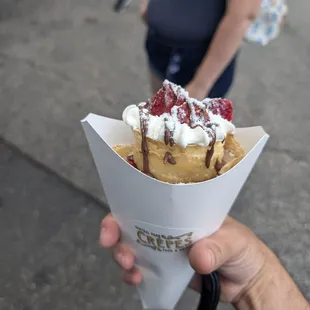 Hazelnut strawberry crepe