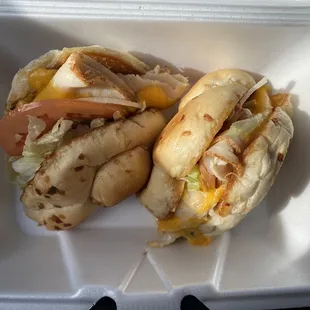 Turkey and the works on onion roll.