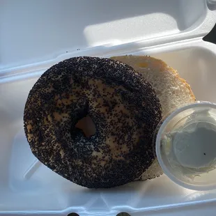 NY style bagel with cream cheese