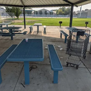 Trash, broken glass, very dirty tables, not sure why this place is such a mess!? I understand the construction but this is gross.