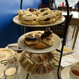 Afternoon Tea pastries, finger sandwiches
