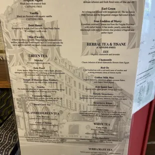Tea Menu