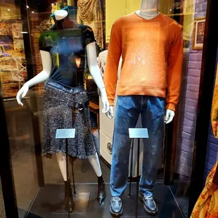 The outfit worn by Rachel and Ross when he was upset that Rachel didn't give him a proper goodbye chat.