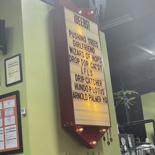 a sign for the business
