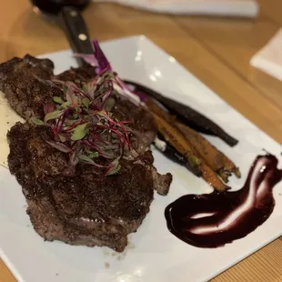 Ribeye with red wine reduction