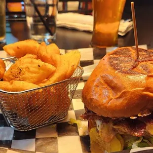 Central burger with cajun fries