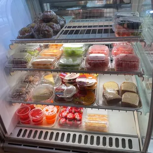 a variety of food items on display