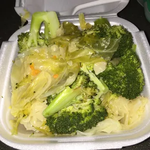 Side order of steamed veggies.