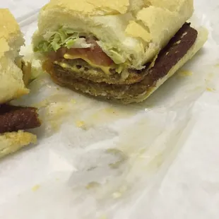 Hot sausage po boy